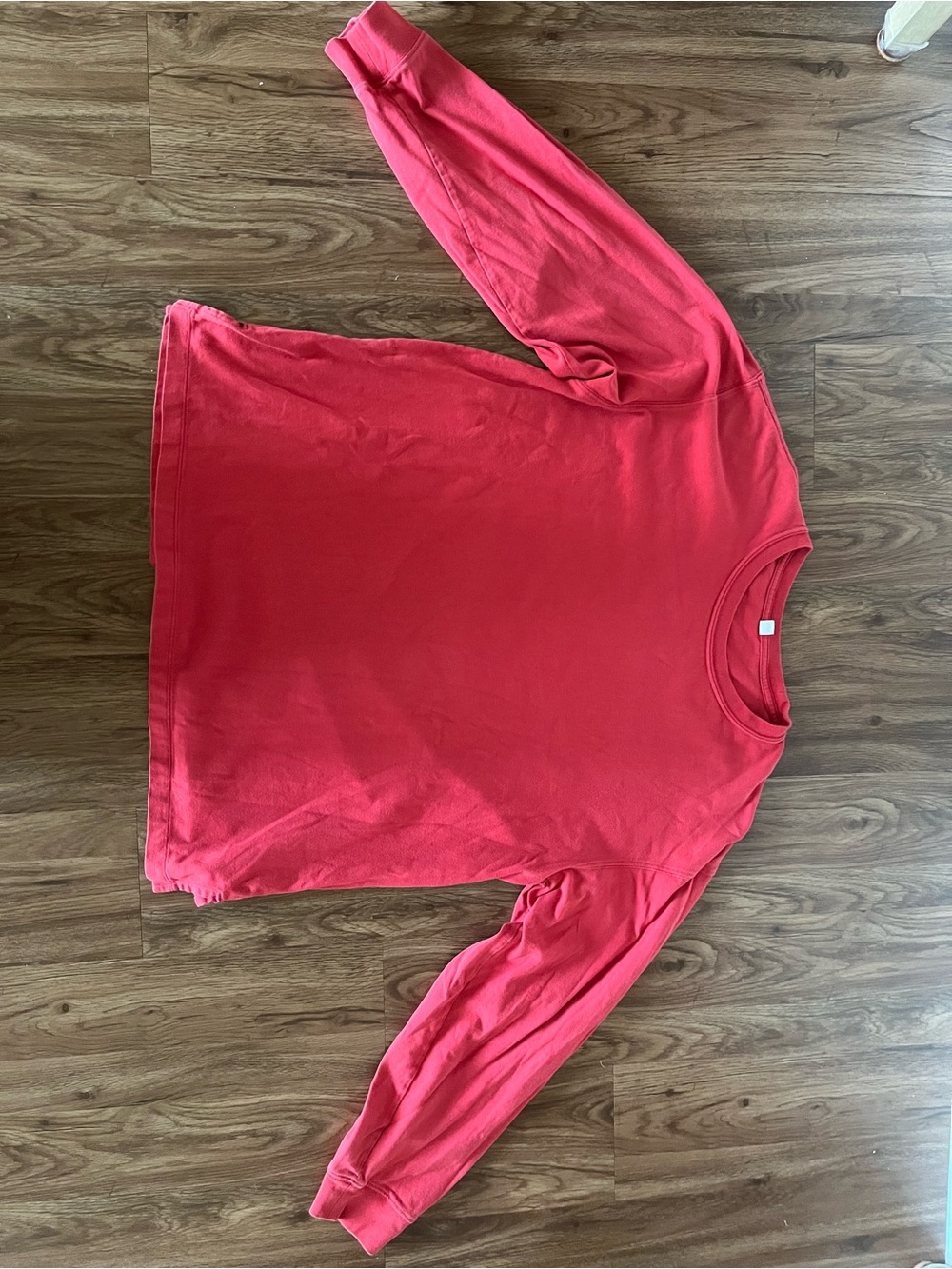 Uniqlo Long Sleeve Crew Tee - Bright Red